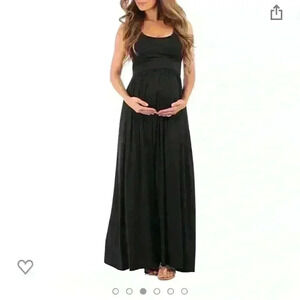 Rags & Couture Black Sleeveless Maternity Maxi Med